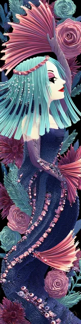 Free mermaid bookmark featuring a blue fishy mermaid